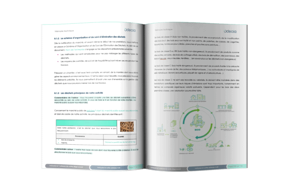 Partie gestion des déchets d'un mémoire technique de charpente avec expert dédié - Réponse aux appels d'offres