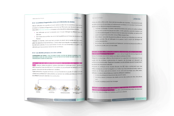 Partie concernant la gestion des déchets - Mémoire technique électricité – Odécia