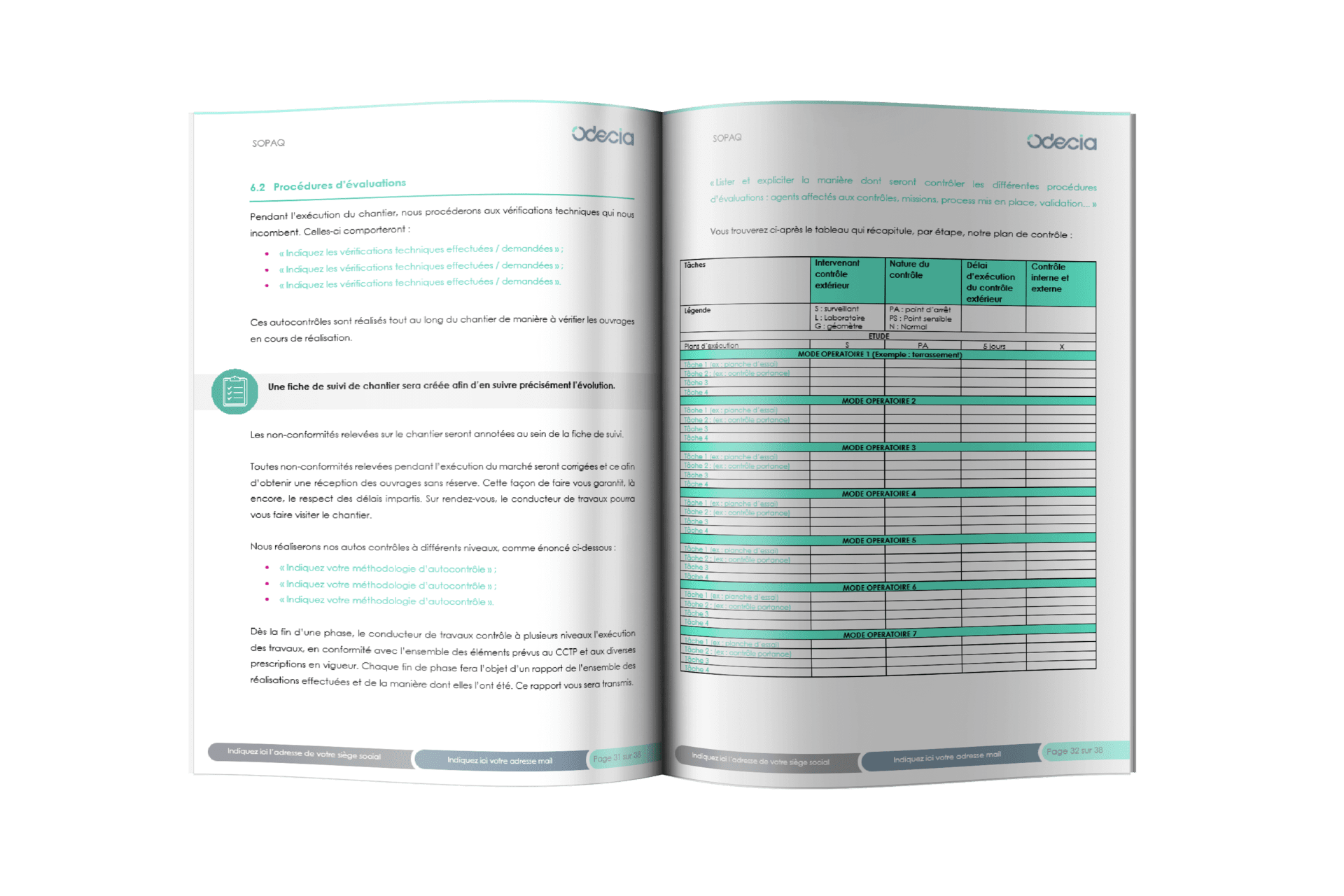 Procédures de contrôle qualité et suivi d’exécution dans un SOPAQ