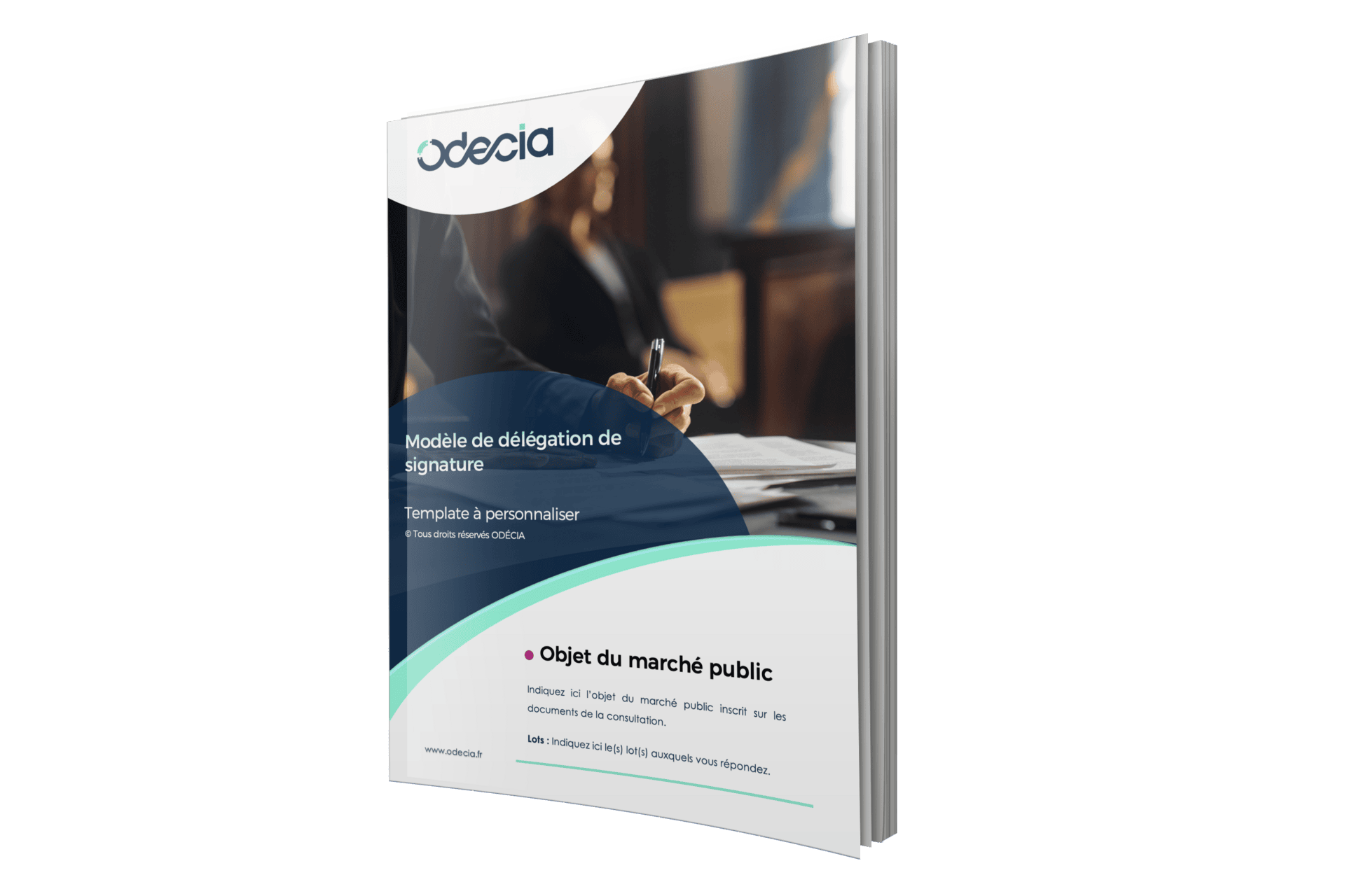 Modèle de Modèle de délégation de signature – Page de garde