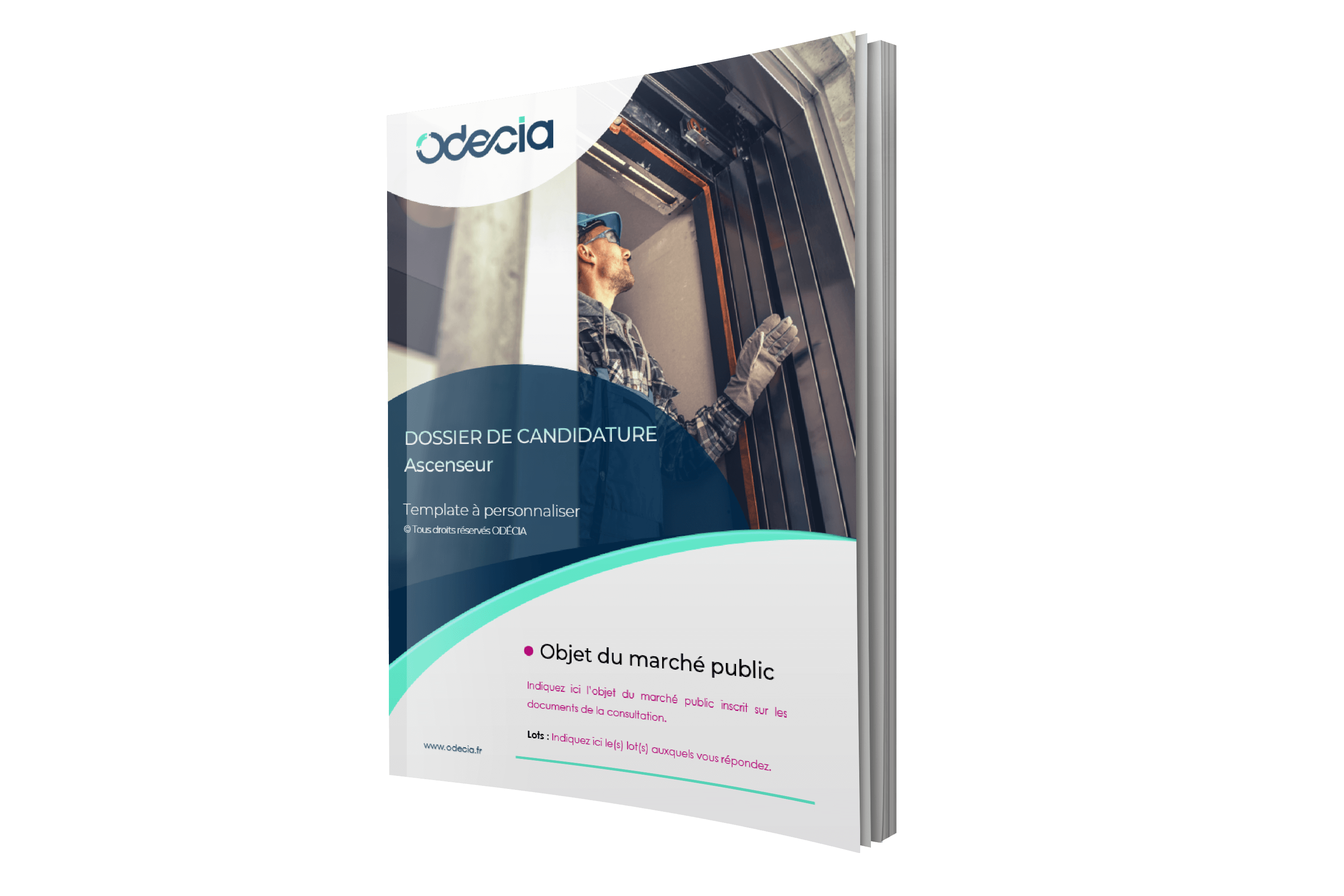 Modèle de Dossier de candidature Ascenseur – Page de garde – Version PREMIUM