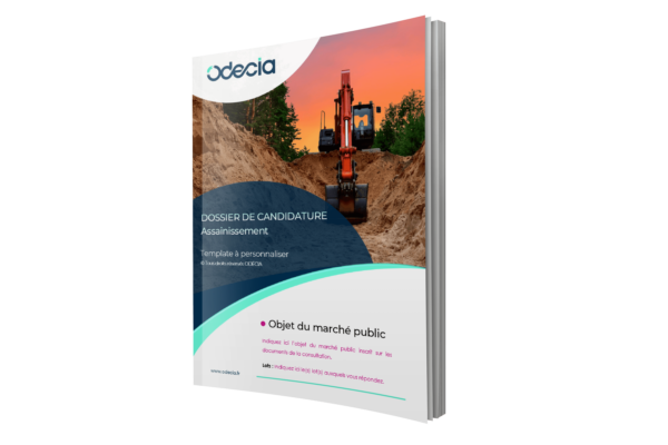 Modèle de Dossier de candidature Assainissement – Page de garde – Version PREMIUM