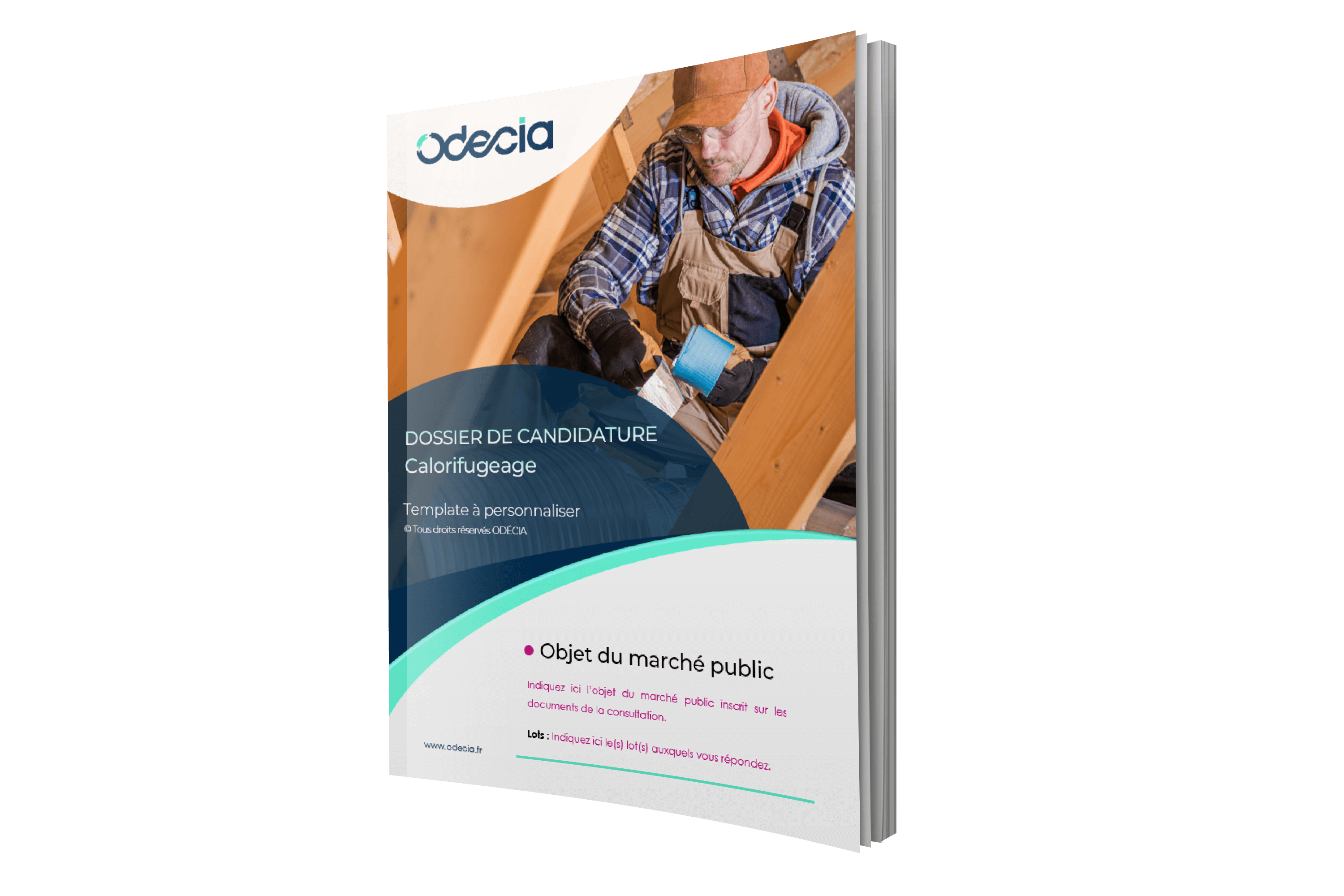 Trame de Dossier de candidature Calorifugeage – Page de garde – Version PREMIUM Modèle de Dossier de candidature Calorifugeage – Page de garde – Version PREMIUM