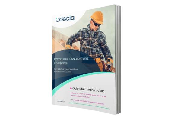 Modèle de Dossier de candidature Charpente – Page de garde – Version PREMIUM