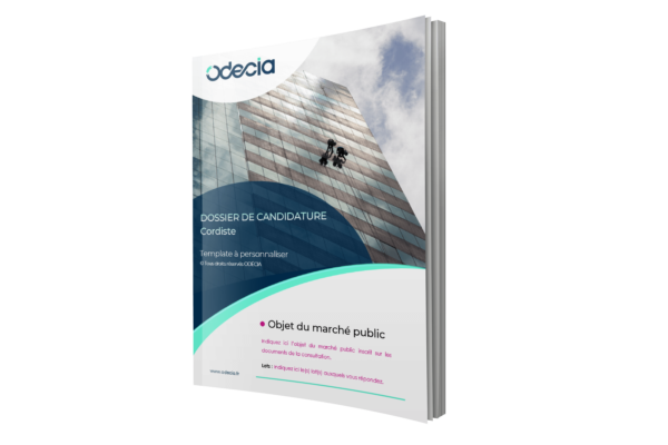 Modèle de Dossier de candidature Cordiste – Page de garde – Version PREMIUM