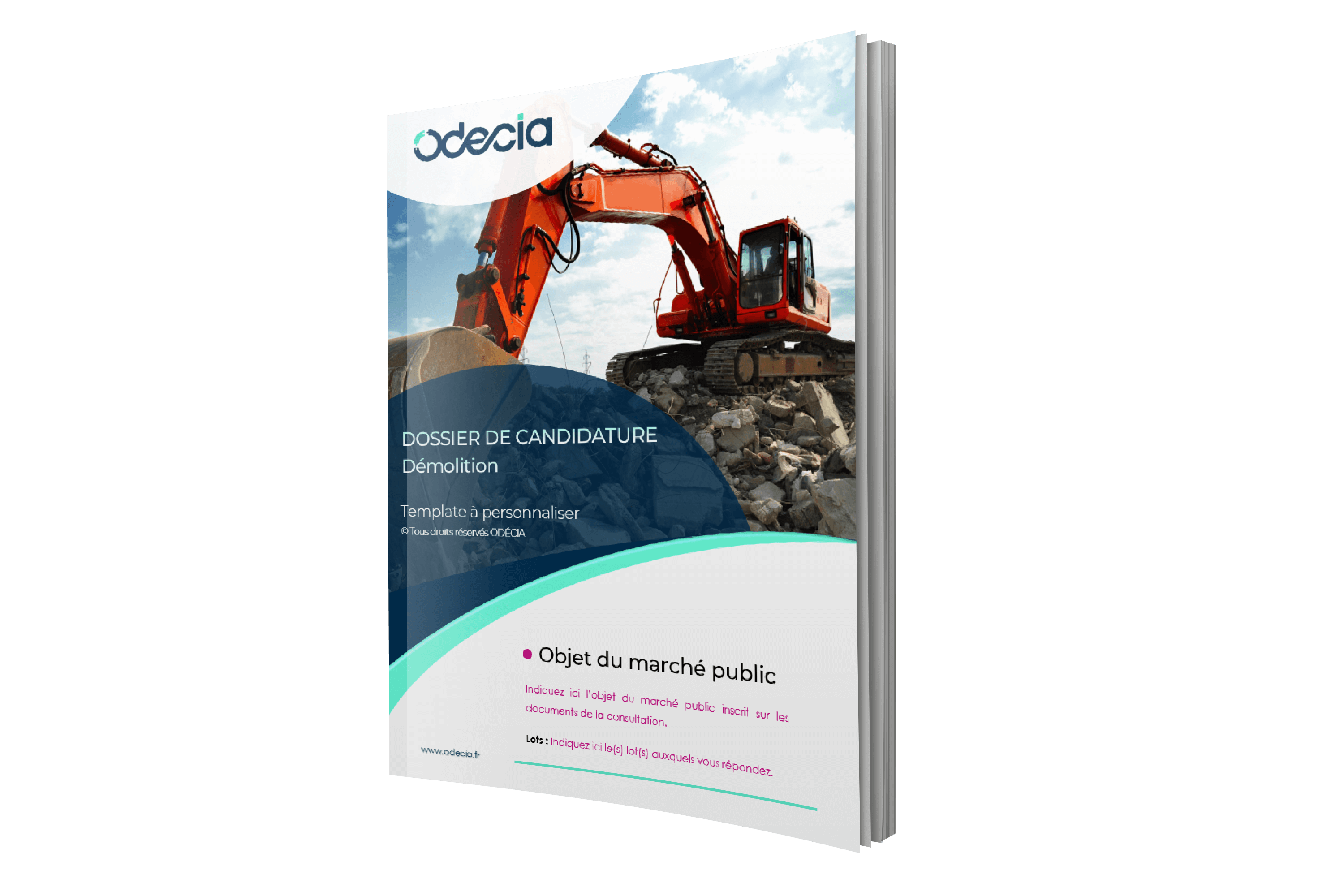 Trame de Dossier de candidature Démolition – Page de garde – Version PREMIUM Modèle de Dossier de candidature Démolition – Page de garde – Version PREMIUM