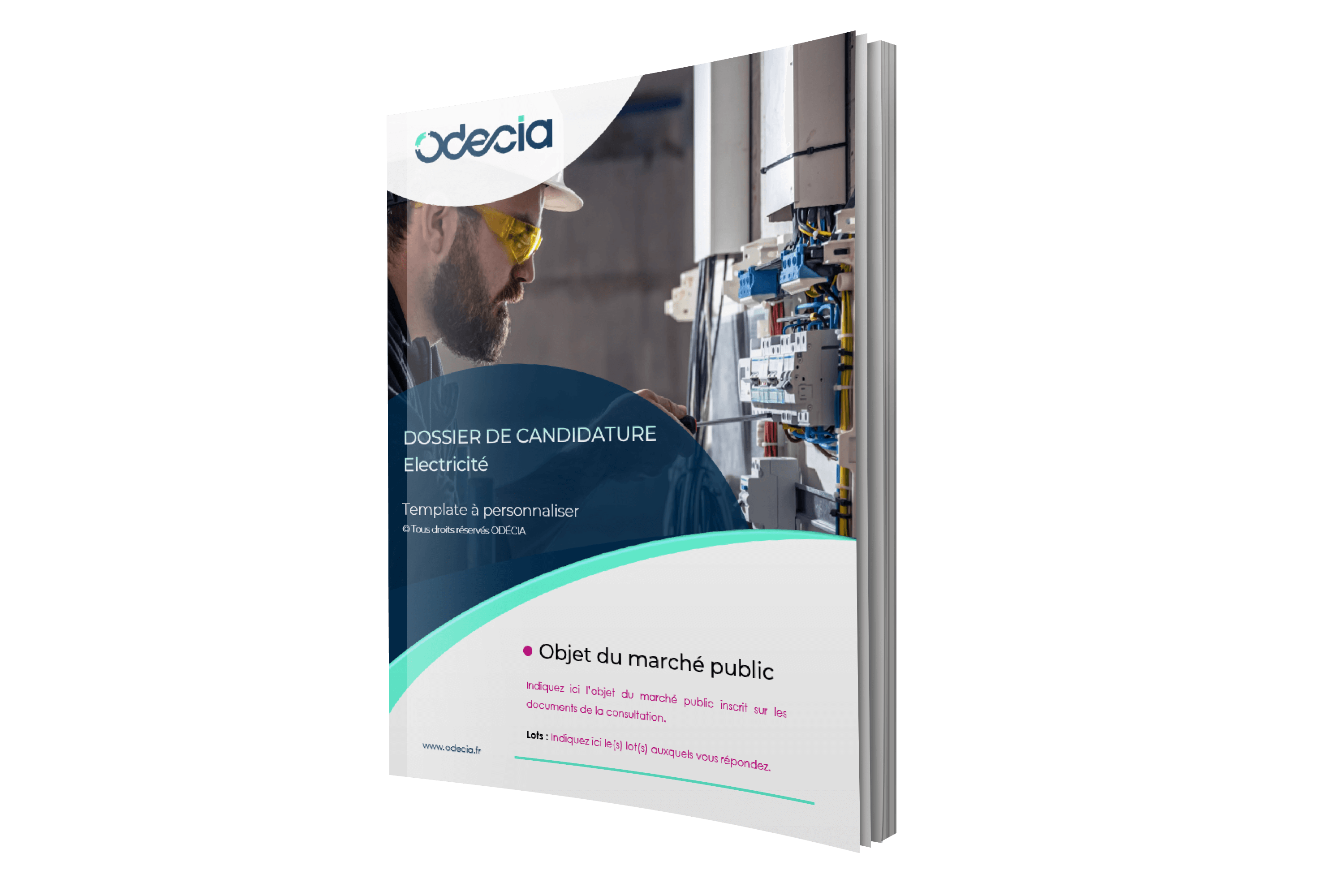Modèle de Dossier de candidature Électricité – Page de garde – Version PREMIUM