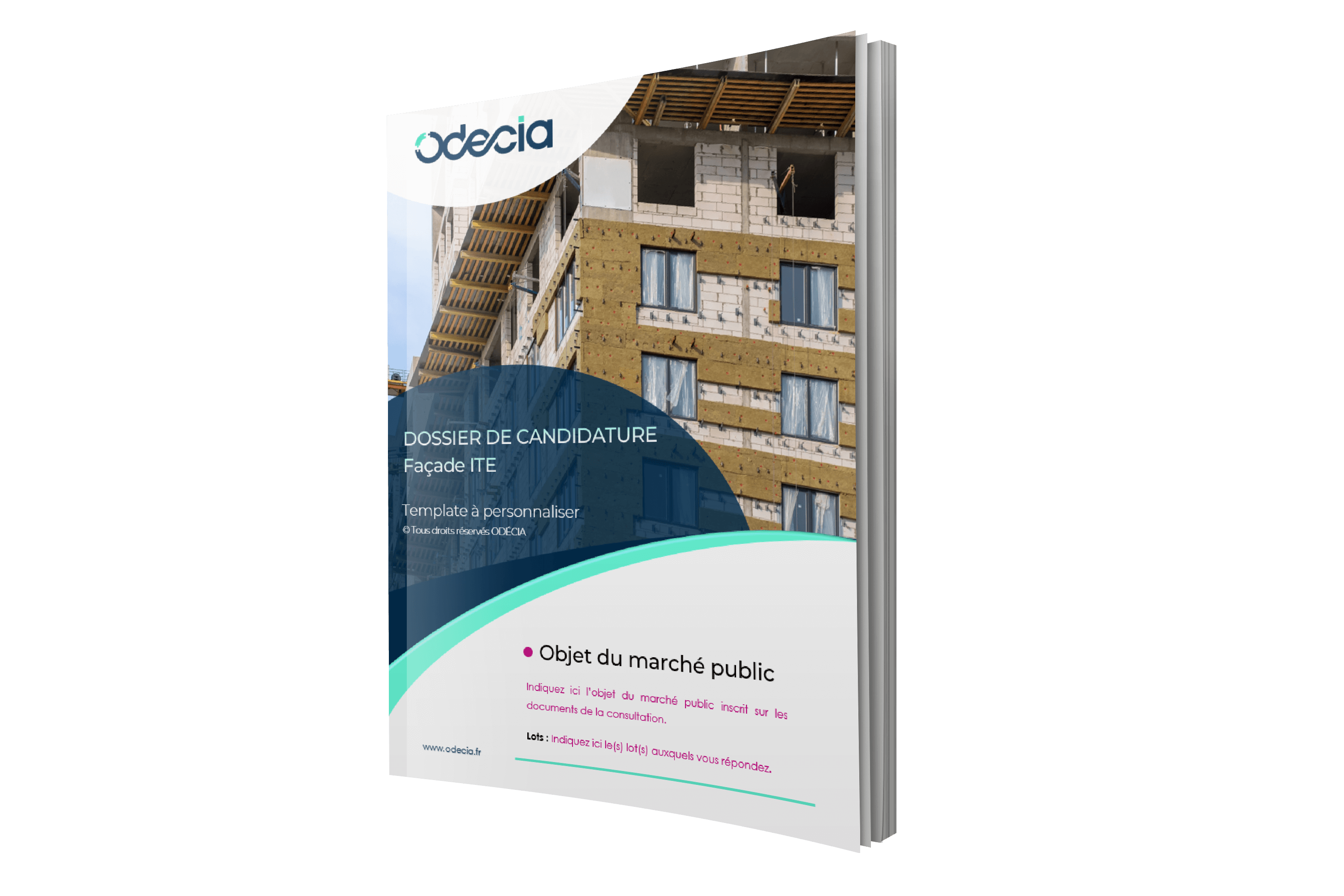 Trame de Dossier de candidature Façades ITE – Page de garde – Version PREMIUM Modèle de Dossier de candidature Façades ITE – Page de garde – Version PREMIUM