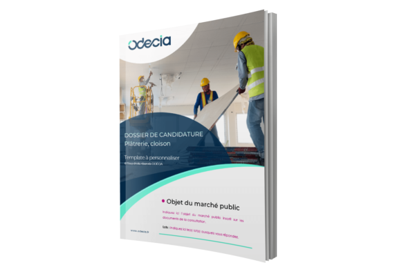 Modèle de Dossier de candidature Plâtrerie cloisons – Page de garde – Version PREMIUM
