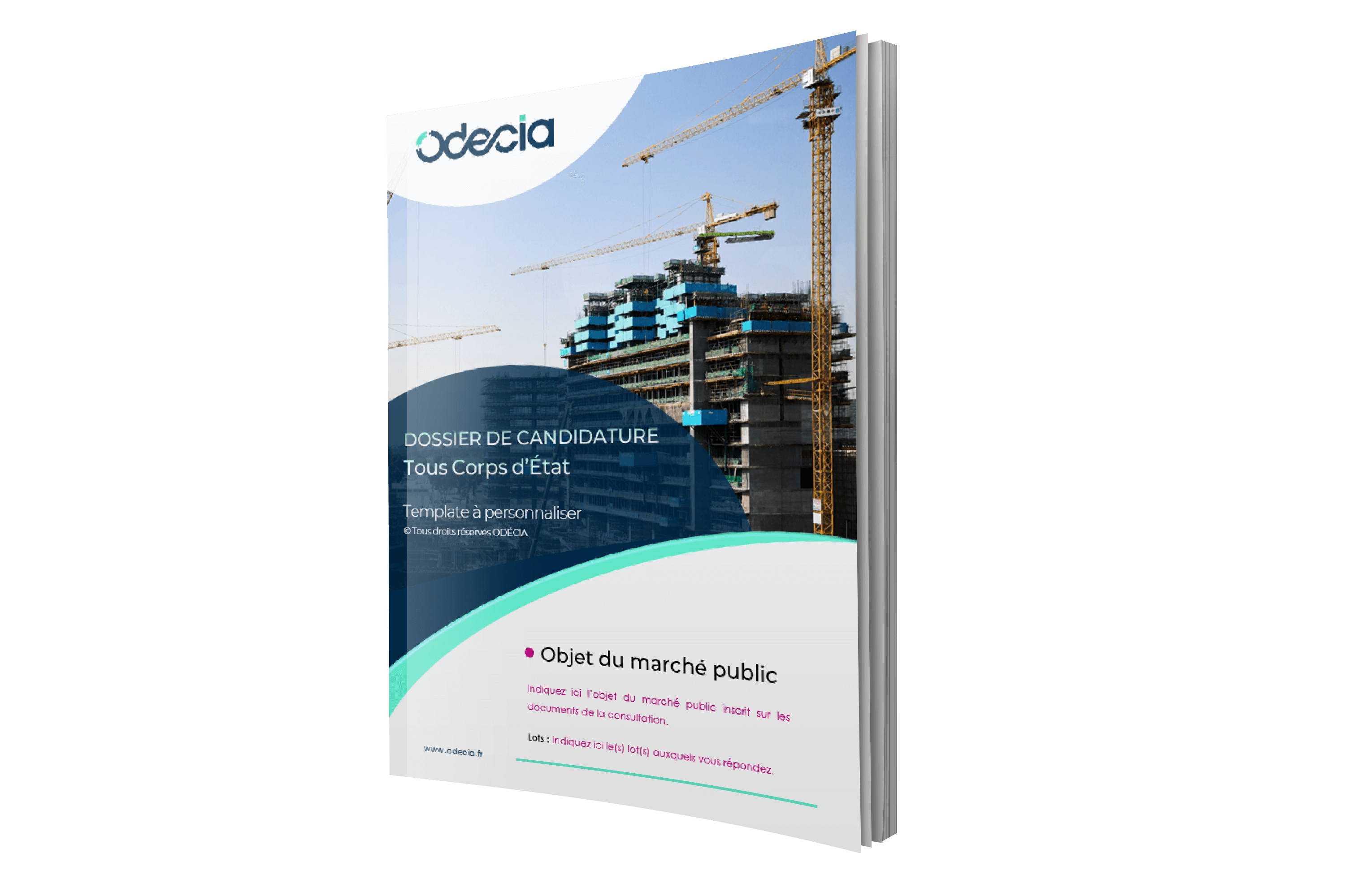 Trame de Dossier de candidature Tous Corps d'État (TCE) – Page de garde – Version PREMIUM Modèle de Dossier de candidature Tous Corps d'État (TCE) – Page de garde – Version PREMIUM