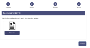 Prévisualiser son DUME une fois finalisé