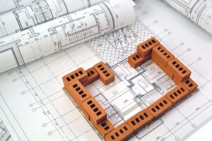 plans d’architecte avec maquette pour constitution du DOE