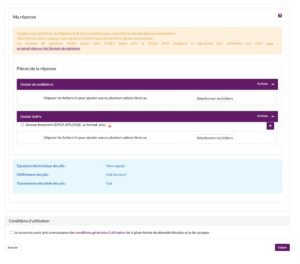 Dépôt d'une réponse à un appel d'offres Maximilien