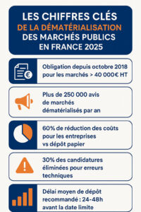 Infographie la dématérialisation des marchés public