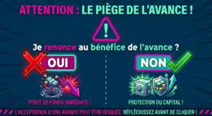 Attention renonciation avance marché public