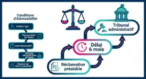 Schéma du parcours vers le tribunal administratif