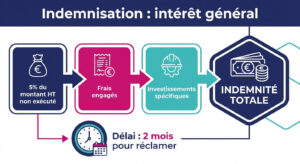Composantes de l'indemnité 5% plus frais et investissements