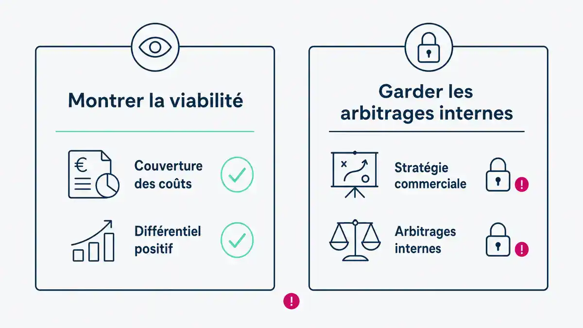 Infographie : montrer la viabilité, garder les arbitrages internes Faut-il montrer sa marge pour justifier un prix bas en BTP